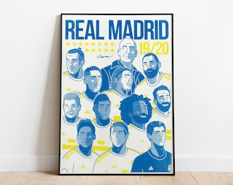 Real Madrid Football Club Poster A3 Risograph - Soccer Print