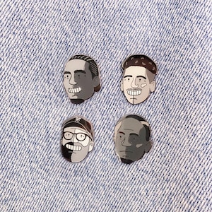 Liverpool FC Enamel Pin Metallic 4-Pack. Jürgen Klopp Virgil van Dijk Bobby Firmino Sadio Mane. LFC Premier League Champions Badge