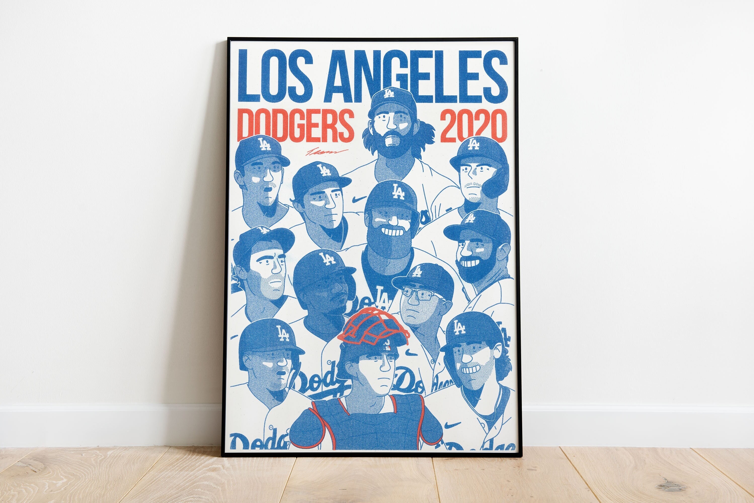 Discover LA Dodgers 2020 World Series Champions Risograph Print Poster
