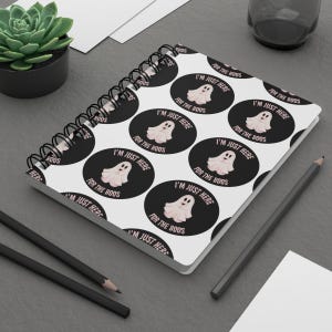 Ghostly Espresso Martini, Cute Diary for Espresso Martini Lovers, Spooky Notebook, Halloween Stationery, Spiral Bound Journal, Boozy