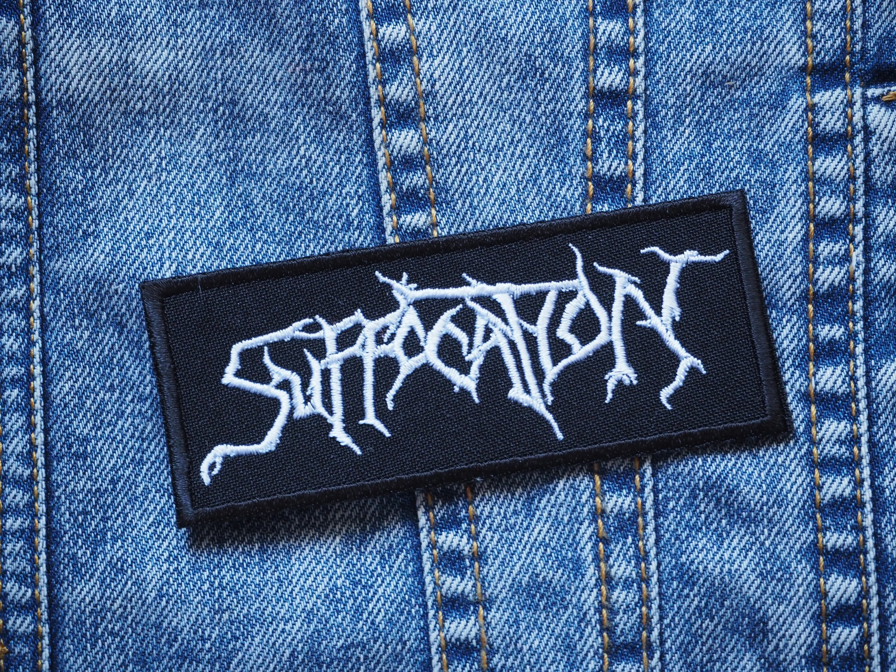 SUFFOCATI0N Embroidered Patch, Death Metal, Brutal Death Metal, Grind Core, Obituary, Mortician, Blood, Deeds of Flesh, Gorgasm, Brodequin