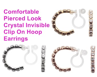 Rhinestone Gold Hoops | Silver Hoops | Crystal Rose Gold Hoops