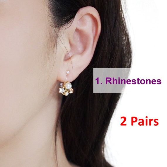 Silver Clip on Earring Converters Pierced to Clip, Rose Gold Crystal  Earrings Converters, Gold Rhinestone Screw Back Earrings Converters 