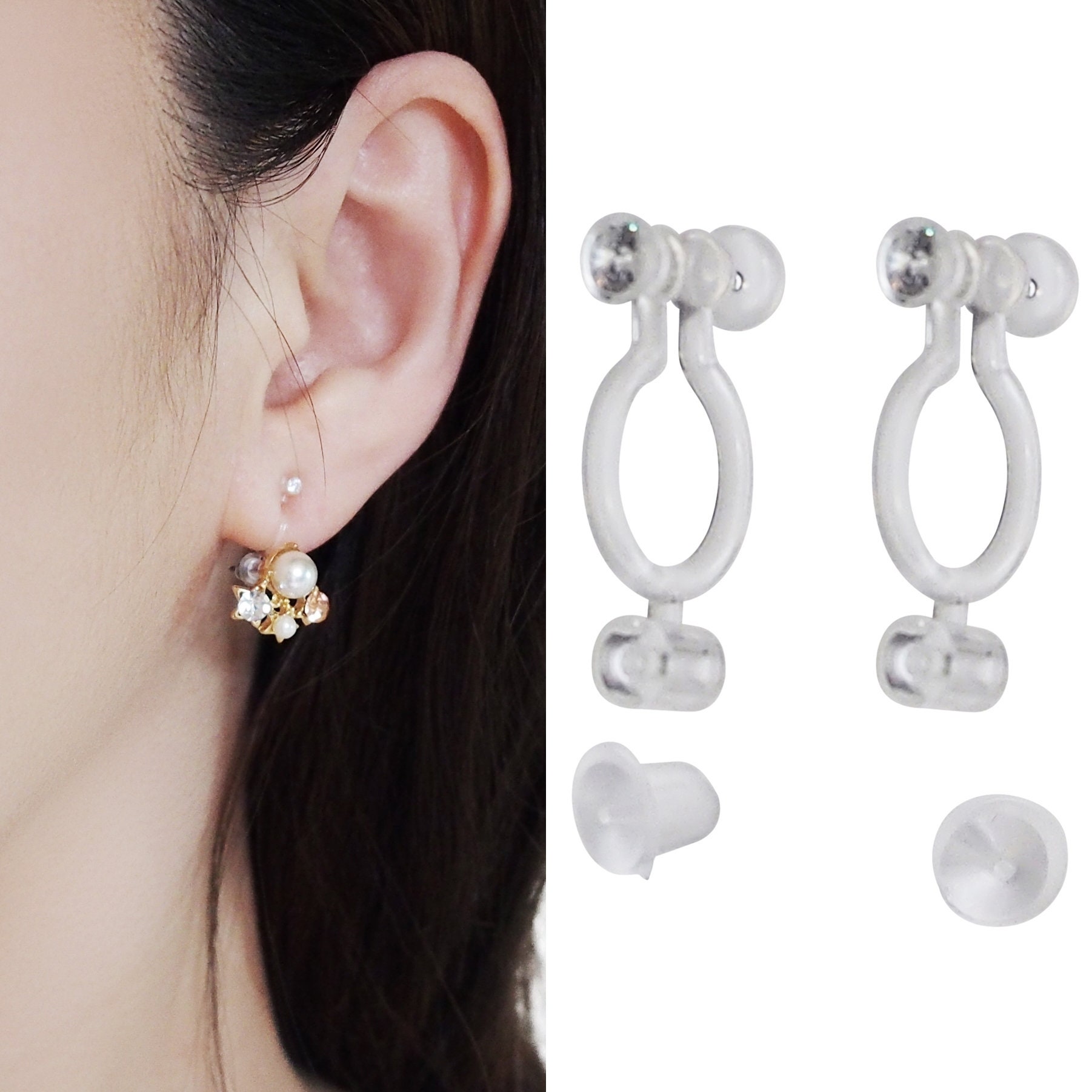 Jewelry Designer Earring Converters Pierced To Clip On Nickel