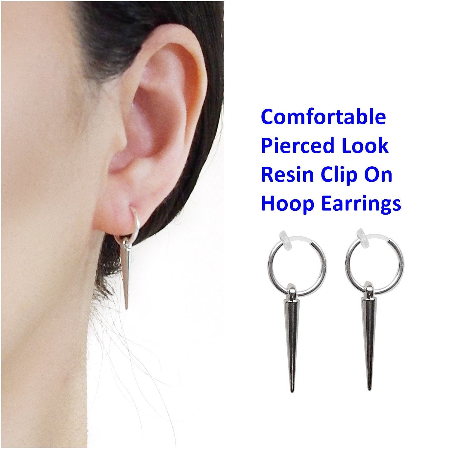 Via Mazzini Stainless Steel NoPiercing ClipOn Earrings For Men And Women  ER1830 1 Pair  Amazonin Fashion