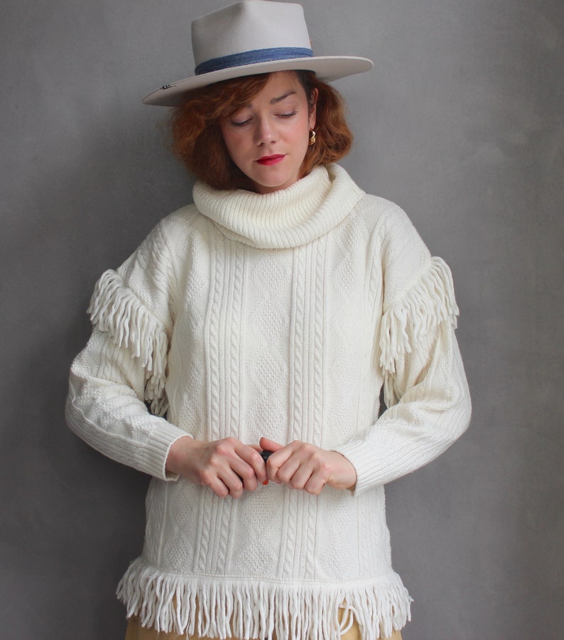ivory fringe sweater
