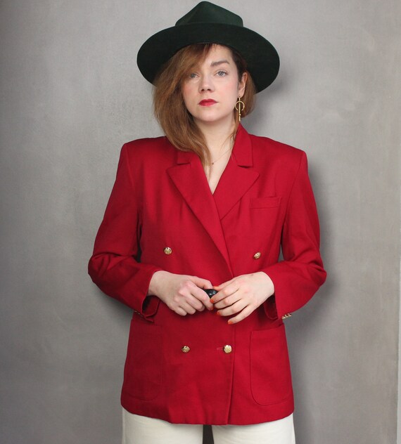 Vintage Wool Blazer 80s / M / Bright 