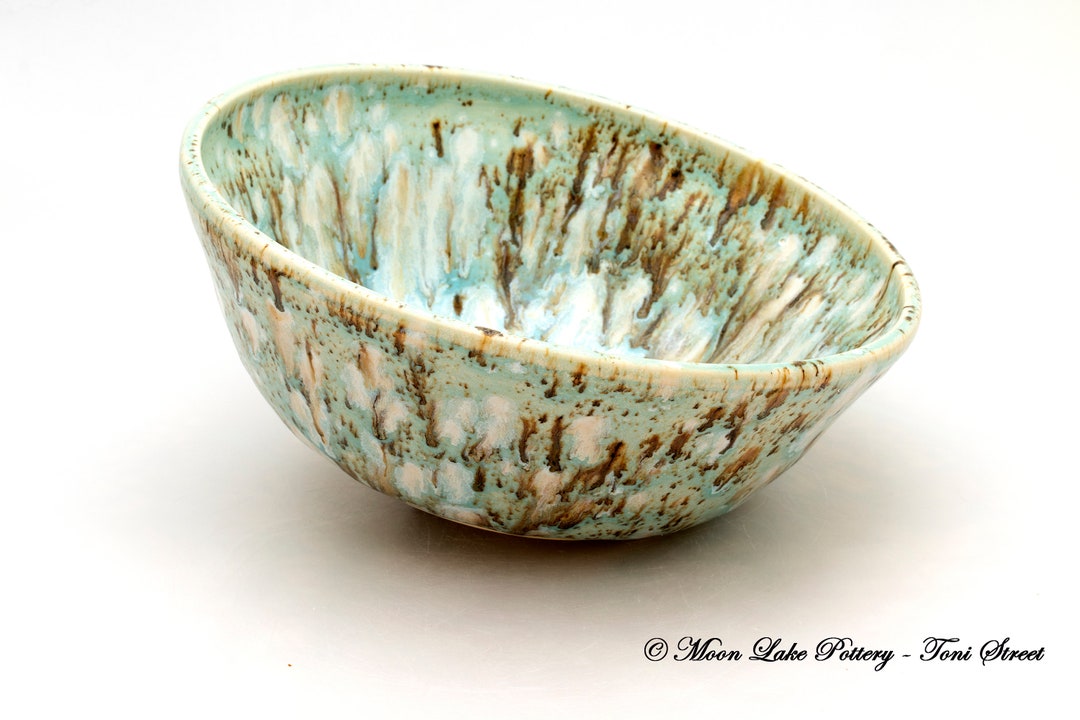 Ceramic Green and Brown Bowl Wheel Thrown Pottery - Etsy