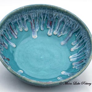 Ceramic Turquoise Bowl Wheel Thrown Pottery
