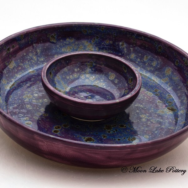 Pottery Chip and Dip Bowl Large Etsy