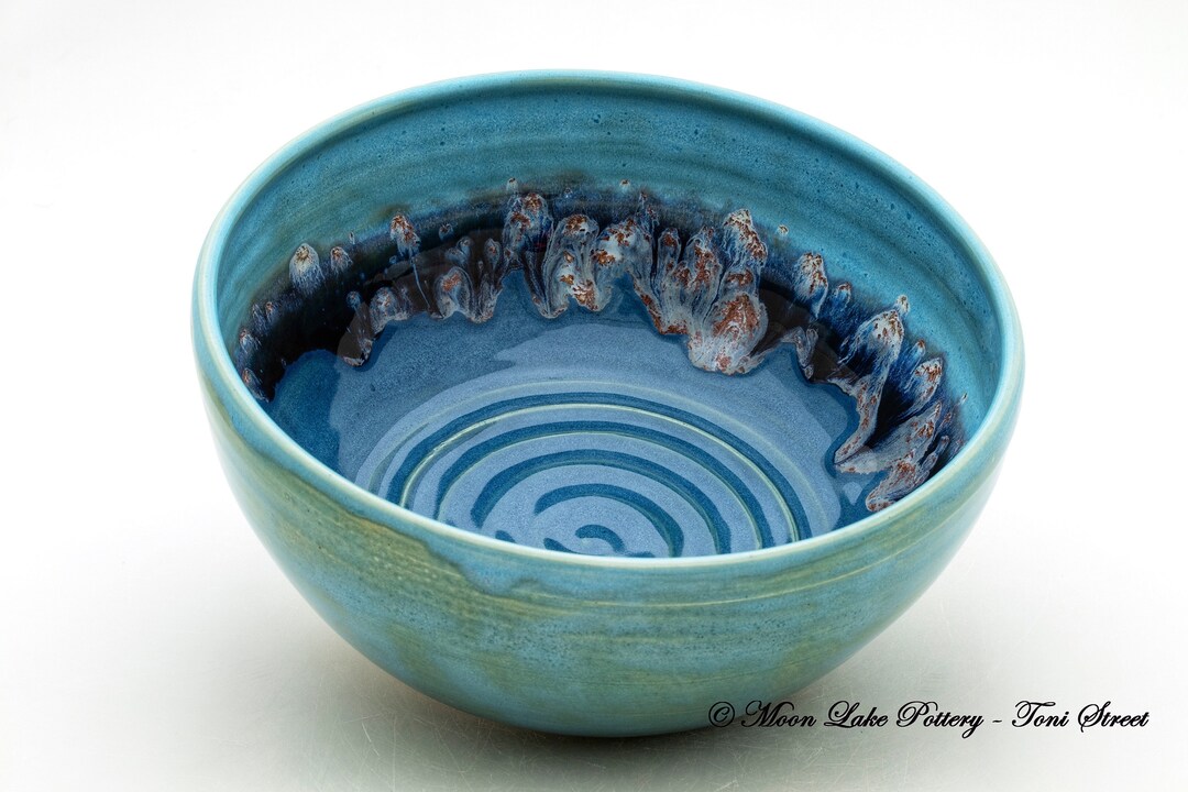 Ceramic Blue Bowl Wheel Thrown Pottery - Etsy