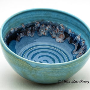 Ceramic Blue Bowl Wheel Thrown Pottery