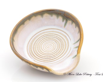 Ceramic White Spoon Rest Wheel Thrown Pottery