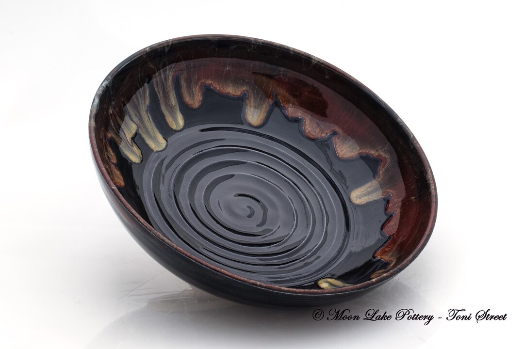 Ceramic Black Bowl Wheel Thrown Pottery - Etsy