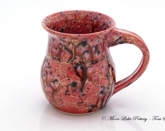 Ceramic Pink Coffee Mugs Wheel Thrown Pottery