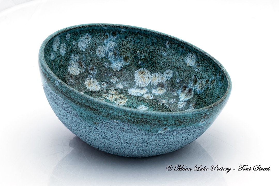 Ceramic Blue Speckled Porcelain Bowl Wheel Thrown Pottery - Etsy