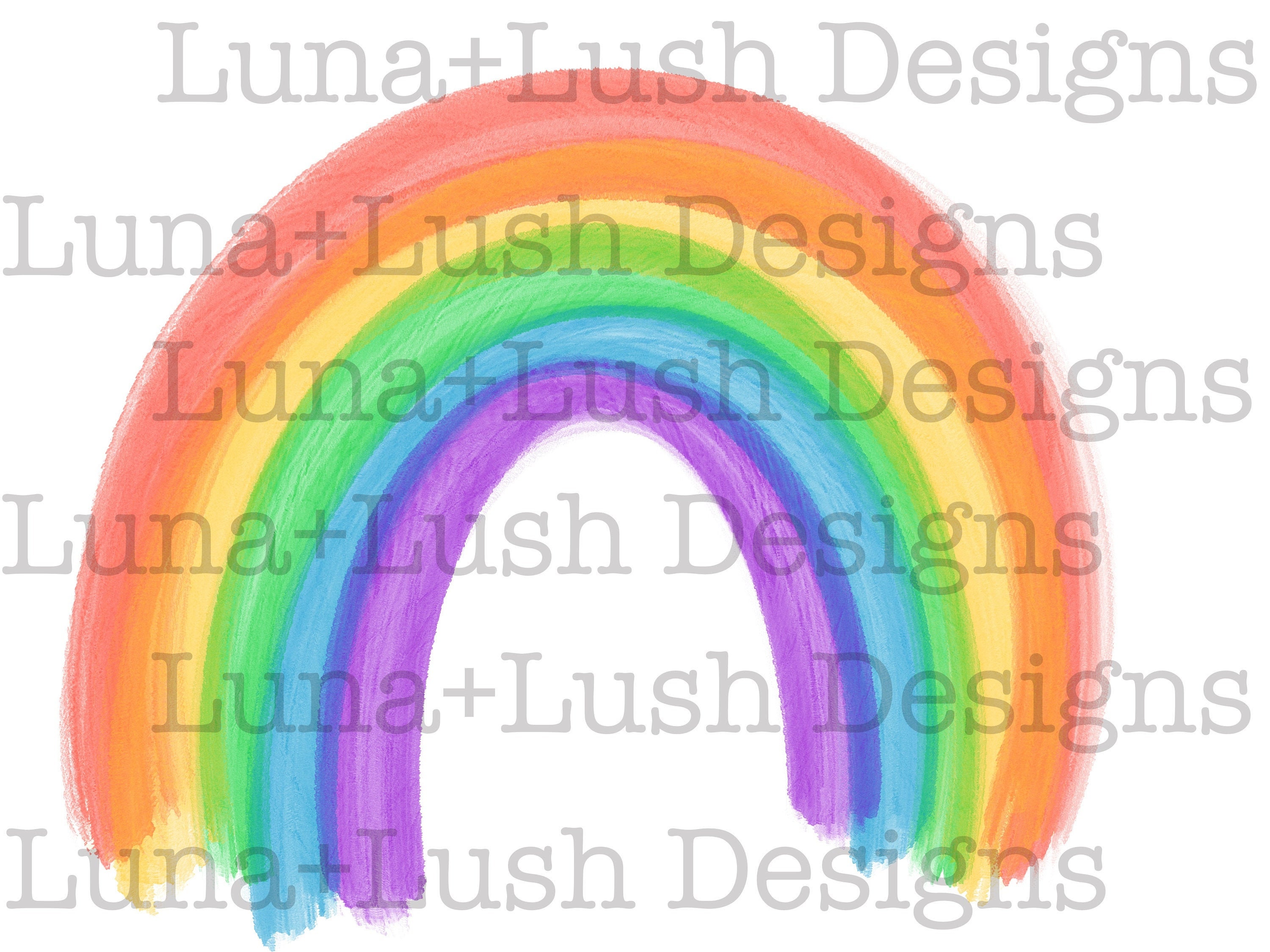 Watercolor Rainbow PNG Design Digital Download Hand | Etsy