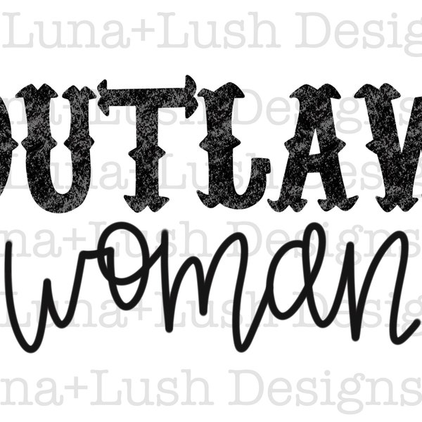 Outlaw Woman | PNG Design | Hand Drawn Digital Download | Printable Artwork | Digital Art