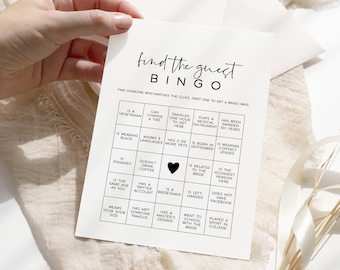 Bridal Shower Bingo Game: Minimalist Printable Template (EDITABLE)