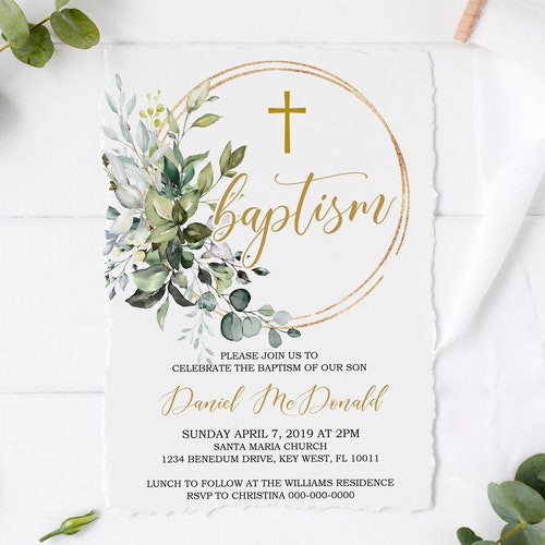 Baptism Invitation Template Printable Baptism Invite - Etsy