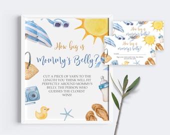 Splish Splash Baby Shower Game: Mommy's Belly Guessing Cards (Printable)