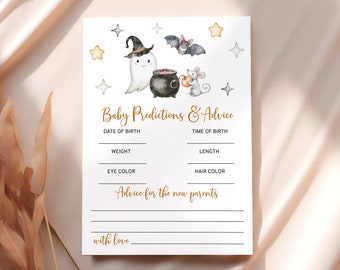 Halloween Baby Shower Game: A Little Boo Predictions & Advice (EDITABLE Printable)