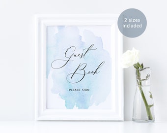 Blue Guest Book - Etsy