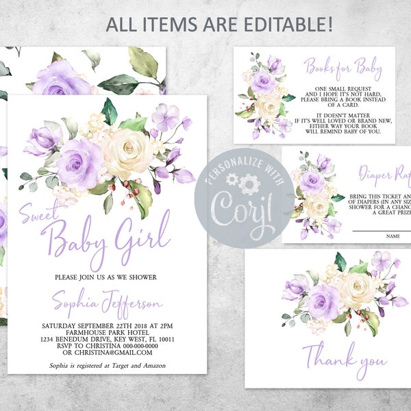 Lavender Baby Shower Etsy