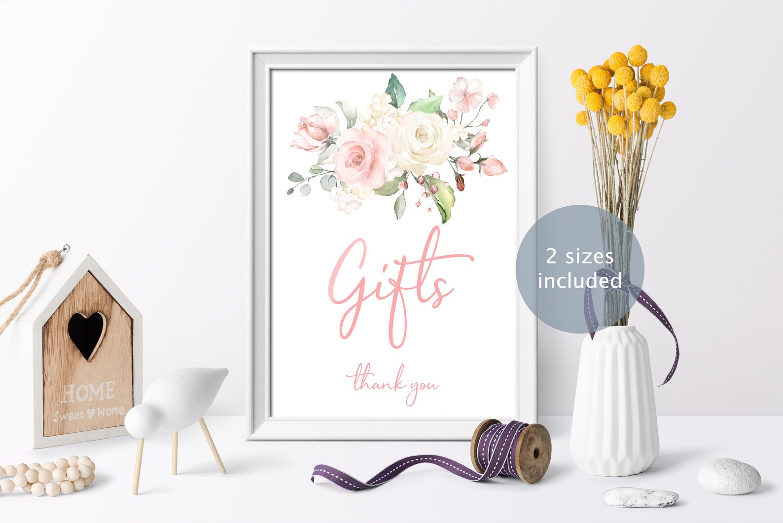 Baby Shower Gifts Sign Blush Pink Floral Printable Gifts Sign Etsy