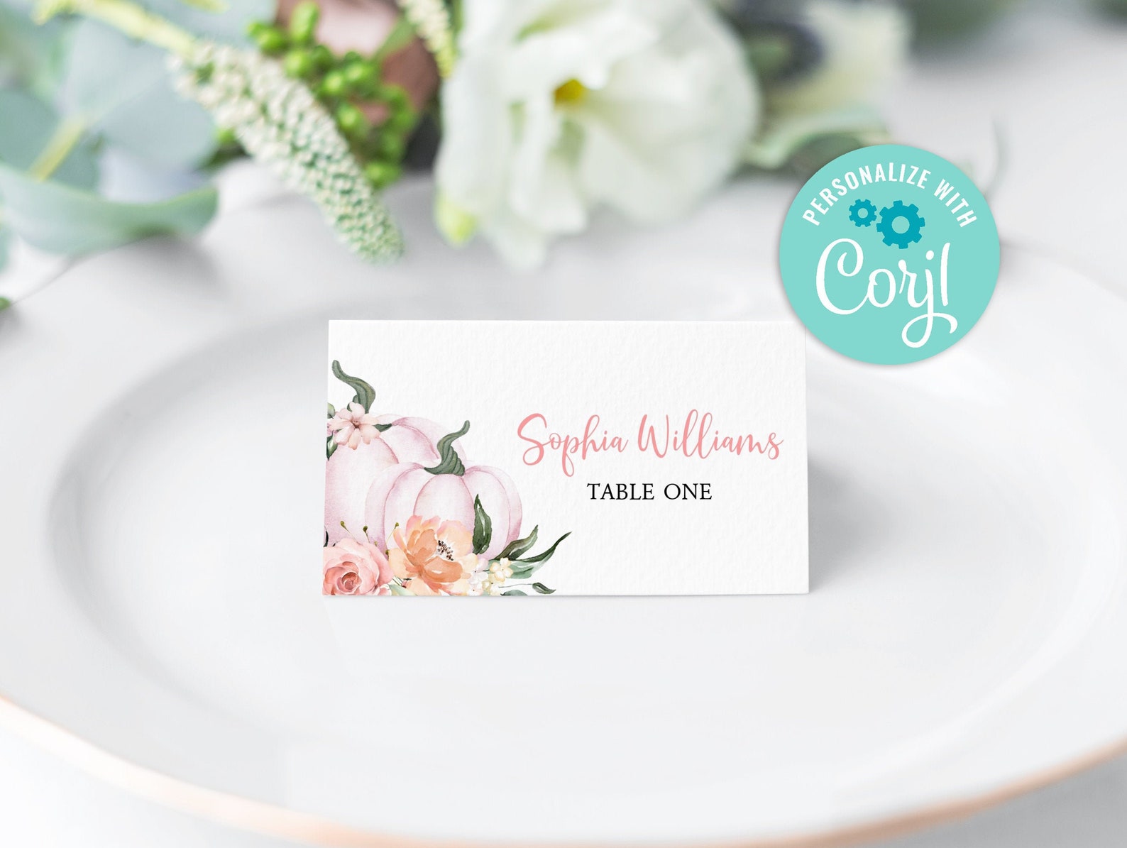 Pumpkin Place Cards 100% Editable Printable Place Card - Etsy