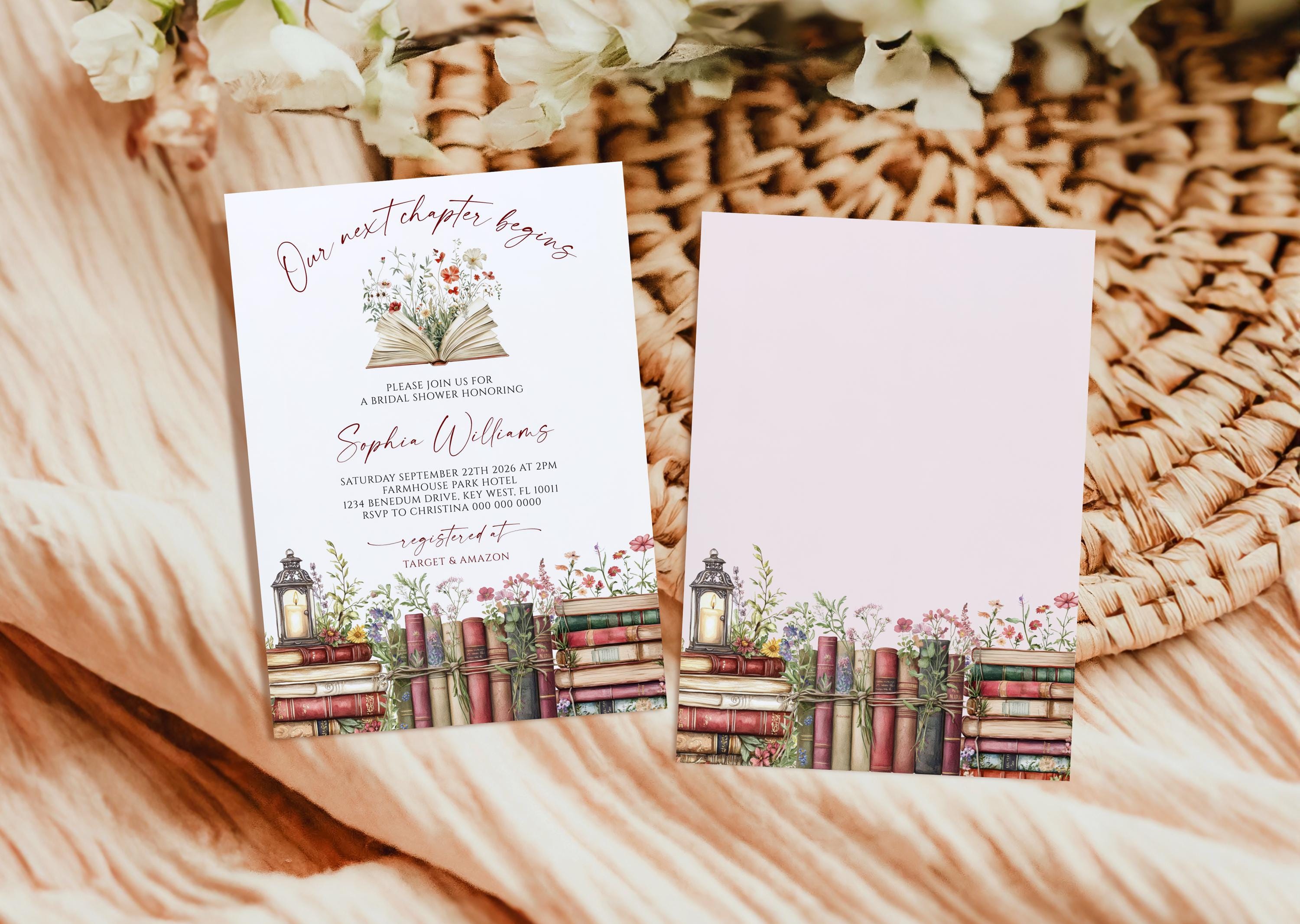 Book Themed Bridal Shower Invitation | Our Next Chapter Begins ...