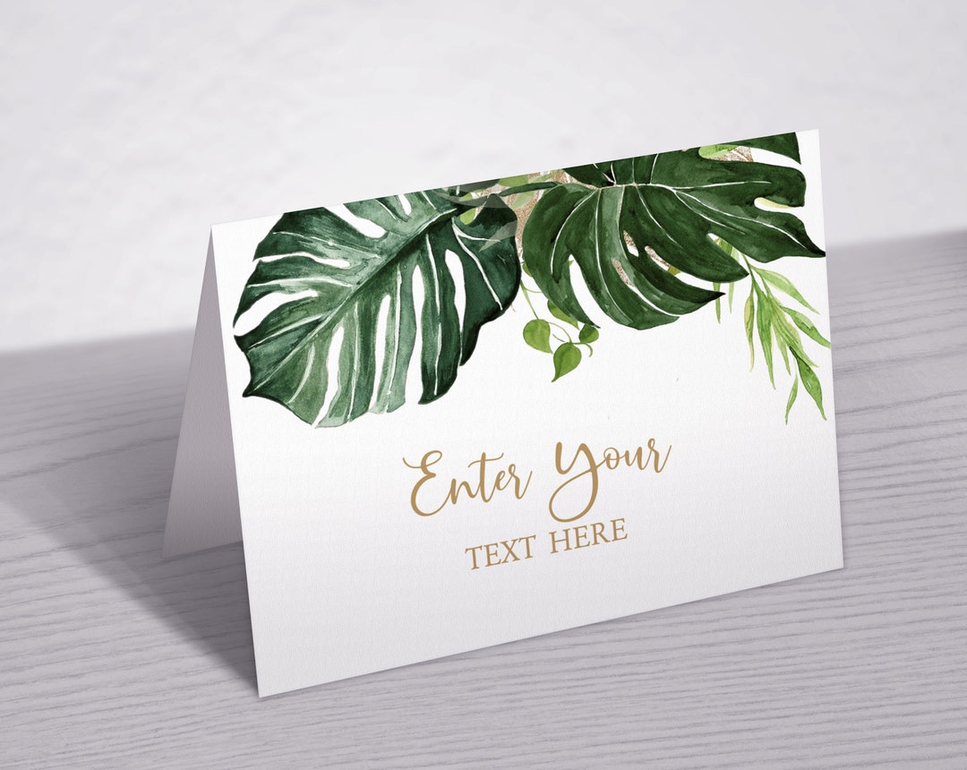 Tropical Buffet Card • Editable Printable Food Labels Template ...