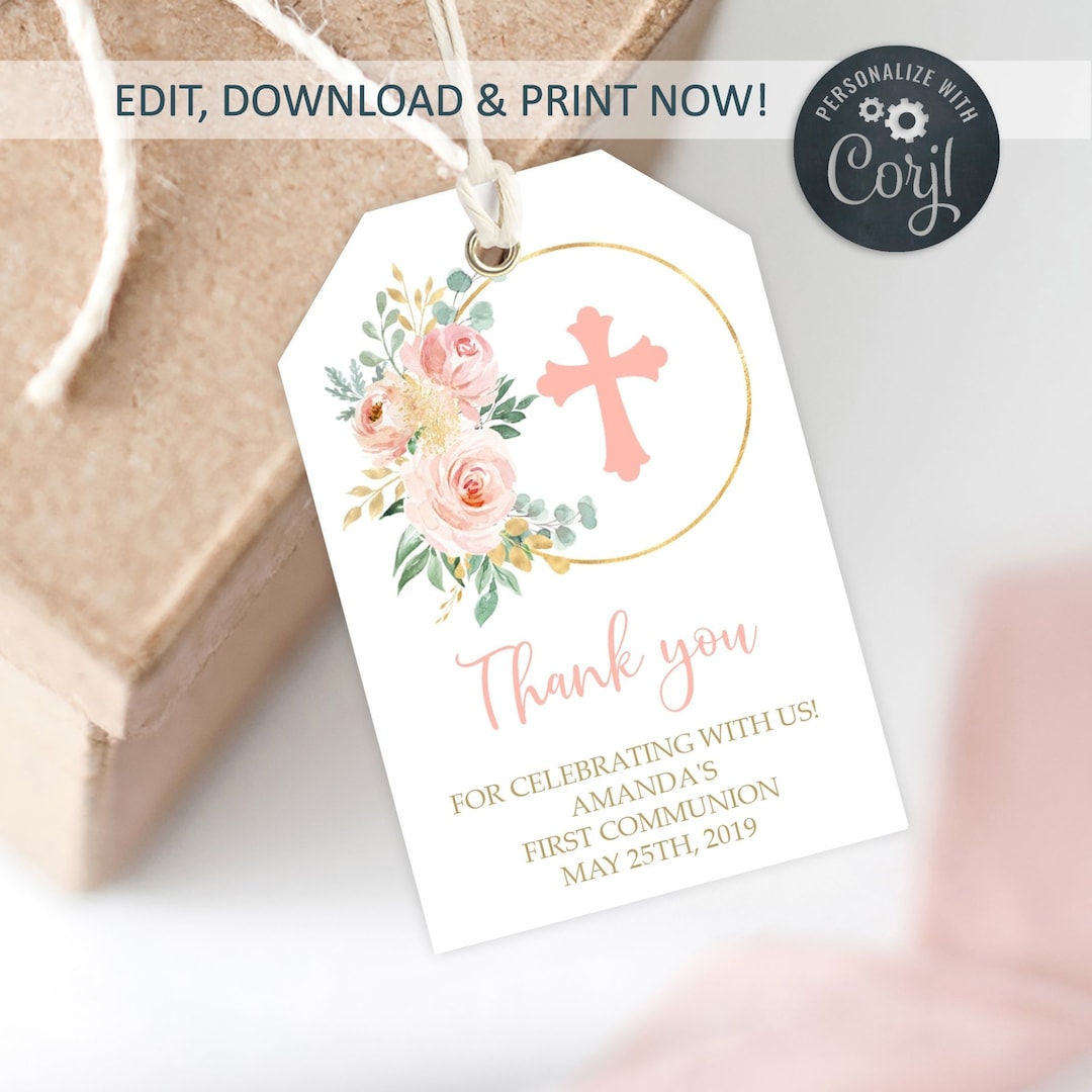 first-communion-thank-you-favor-tag-template-blush-pink-and-gold-thank-you-tag-printable-2x3-customize-message-floral-favor-tags-etsy