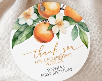 Little Cutie Baby Shower Favor Tags: Watercolor Citrus Design (Printable Template)