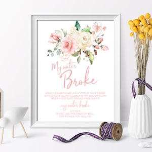 My Water Broke Printable Baby Shower Game Sign, Boho Ice Cube Babies Game, Frozen Babies Game, Floral Blush Sprinkle Game, Instant Download
