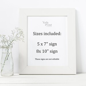 Peut inclure: Un cadre blanc avec un panneau imprim&eacute; &agrave; l'int&eacute;rieur. Le panneau indique "Velu Print" et liste les tailles incluses : 5 x 7" et 8 x 10". Le texte indique &eacute;galement "Ces panneaux ne sont pas modifiables".