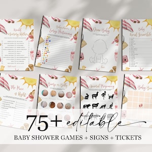 Splish Splash Baby Bash Shower Games Bundle | EDITABLE Summer Girl Baby Shower Games Template | Printable Pink Beach Baby Shower Games