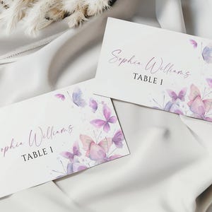 de marque-place papillons | Carte de table avec nom imprimable MODIFIABLE | carte de visite pourpre et rose de Zazzle.be Liste d'envies Vous avez des idées ? carte thème nature | TÉLÉCHARGER