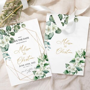 Salbei Grüne Eukalyptus Save the Date Einladung | EDITIERBARE Greenery Vorlage | Ausdruckbare Goldrahmen Kalligraphie Hochzeitskarte
