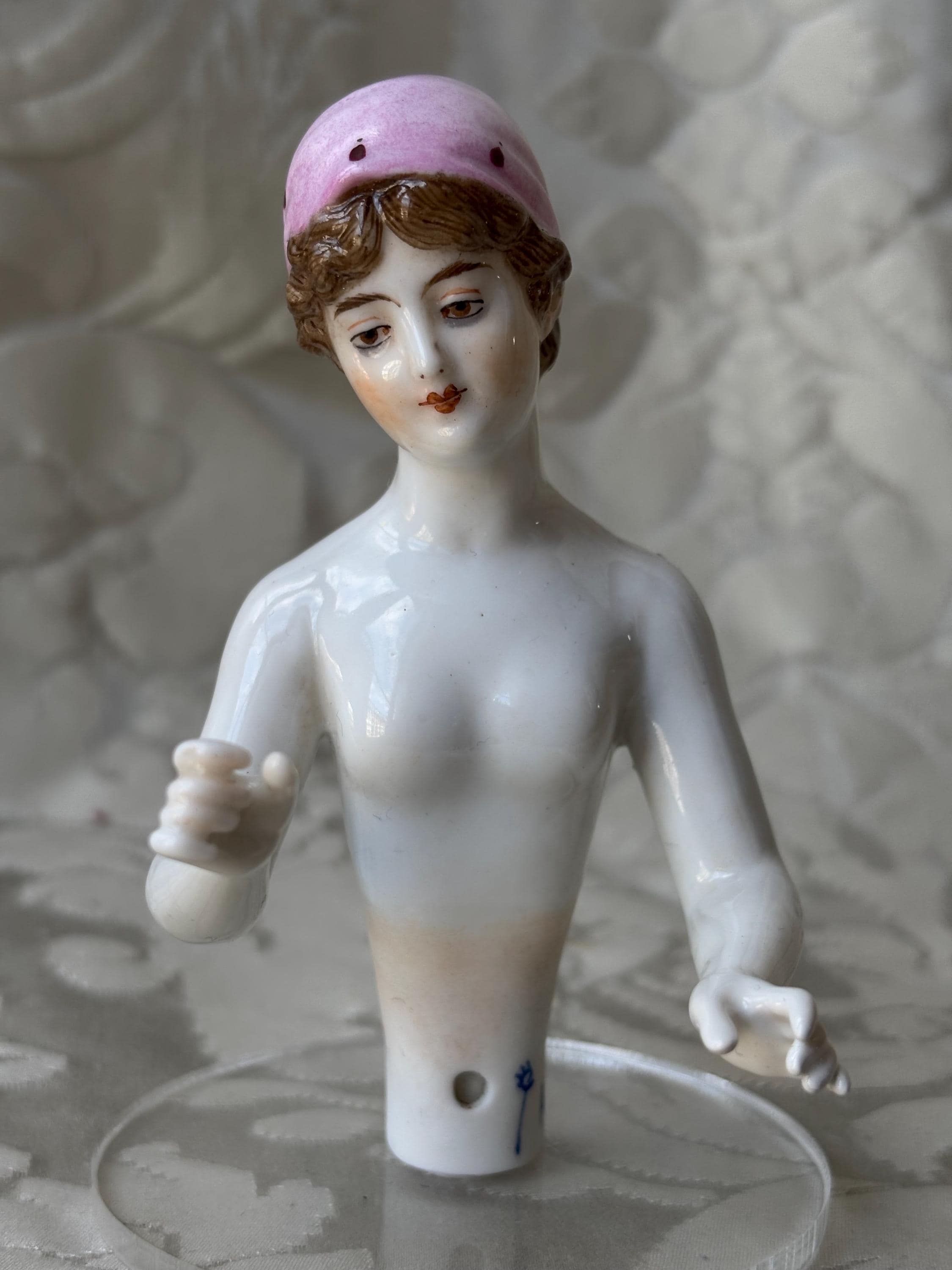 ハーフドール 陶器 スカート アンティーク 置物 女性 フランス 高級感