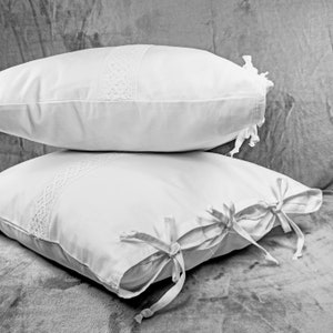 federa in cotone con pizzo e fiocco - in stile country
