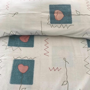 Vintage Cotton Bedding Set for 2 Beds - 2x Pillowcases & 2x Duvet Covers (1995)