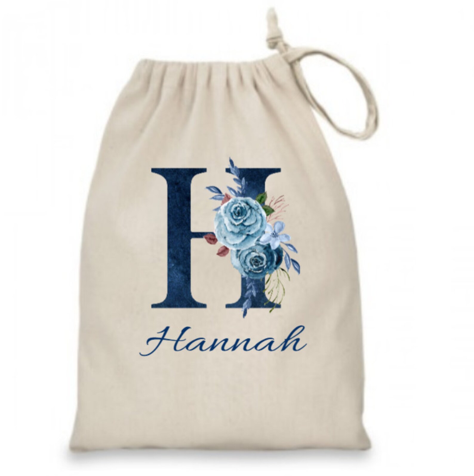 Personalised Drawstring Bag with Your Name and Initial Etsy UK