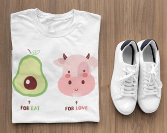 Avocado Cow T-Shirt, Vegetarian Vegan Graphic Tee