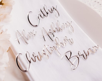 Personalized Acrylic Wedding Name Tags: Custom Table Place Setting