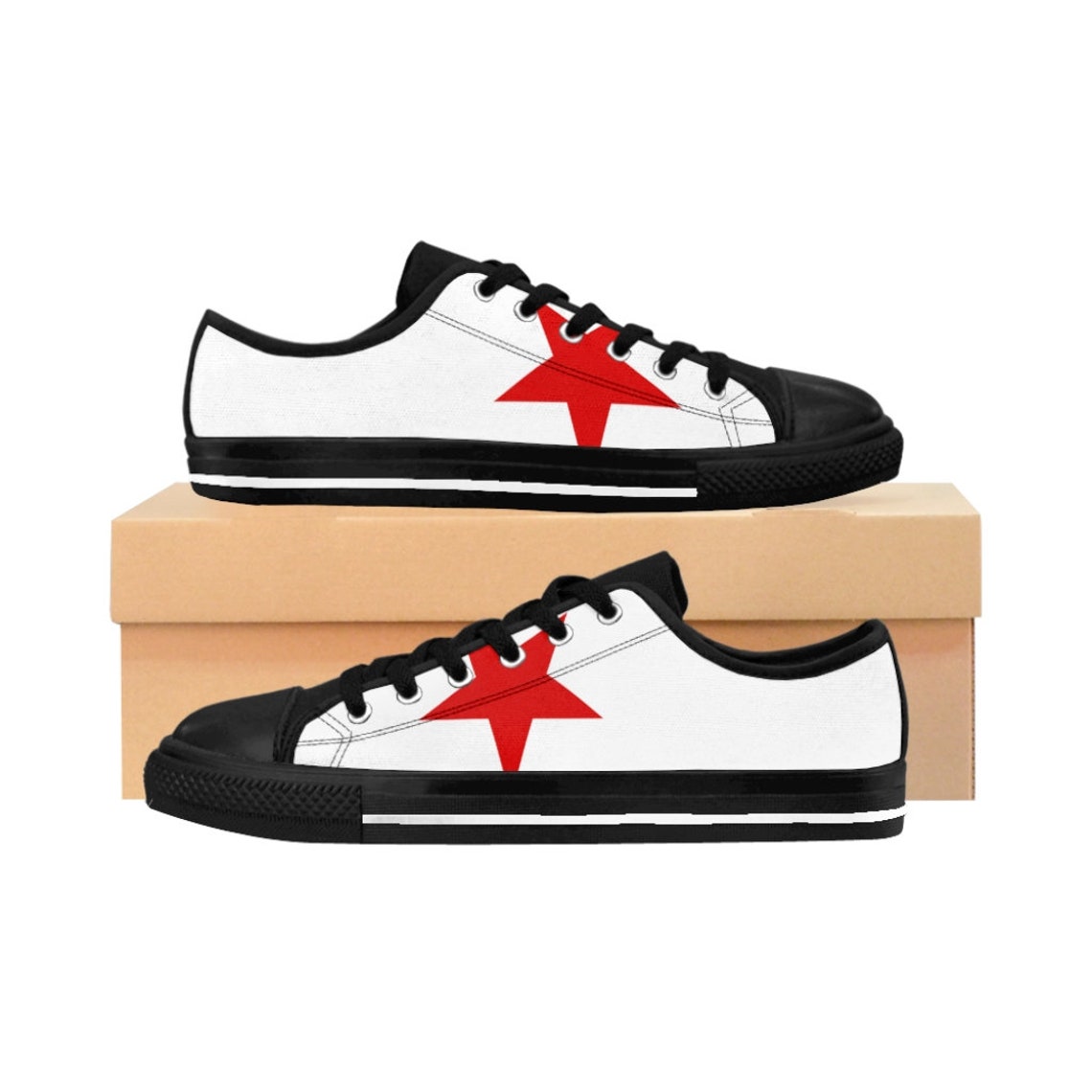 white sneakers with stars on them