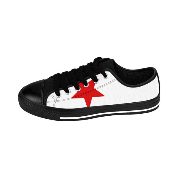 White Star Sneakers / Women's and Men's, Unisex Sneakers / Size 12 , 11 , 10 to 6 / Custom Sneakers / Best Gift Idea