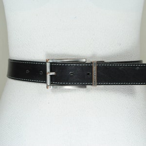 Reversible Leather Belt: Black & Brown Unisex Vintage Waist Belt