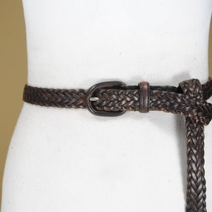 54&#39;&#39; lange Schokolade braun gewebt Ledergürtel für Frauen mit Leder bedeckt Schnalle