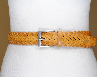 Tan Brown Braided Belt for women, 90s Paul Smith Belt